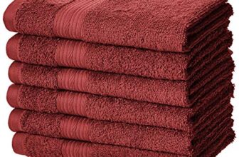 AmazonBasics Cotton Hand Towel 500 GSM (Set of 6, Red)