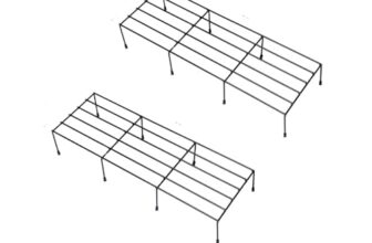 STAND MASTER Metal Black Color 24 inches Rectangular Shape Long Flower Pot/Gamla Stand for Balcony living room Garden Pot Holder Stand (24 inches LPS ) (Set of 2)