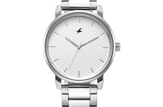 Fastrack Stunners Quartz Analog White Dial Silver Metal Strap Watch for Guys – 3278SM04