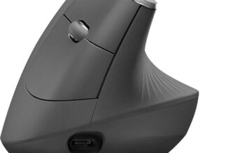 Logitech MX Vertical Ergonomic Optical Mouse(Bluetooth, 2.4GHz Wireless, Black)