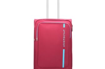 Aristocrat Medium Polyester Hybrid Spinner Suitcase Dasher 4W STR 68 RED, 43 Cm