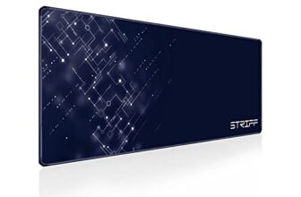 STRIFF Extended Size (800 mm x 300 mm x 3 mm) Gaming Mouse Pad| Stitched Edges| Non-Slip Rubber Base|Computer Laptop|Keyboard Mouse Pad for Office & Home (Divine Blue)