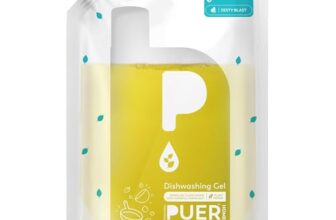 PUER Dishwashing Gel Zesty Blast 1800ml Refill Pouch | Tough Grease Removal with Toxic Free Ingredients | Controls Odour with No Residue & Active Salts