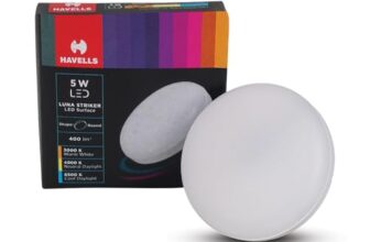 Havells Luna Striker Led 5W 4000K,Led-Spotlights,Energy Efficient,Long Life of 25000 Burning Hours,Pc Housing with DOB Design to Fit in Small Spaces,Pc Housing with DOB Design,Natural Daylight(4000K)