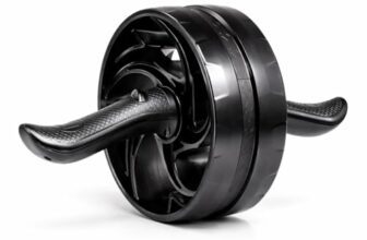 Amazon Basics Ab Roller with Non-Slip Handles | Wheel Exercise Equipment for Core Strengthening | Compact & Portable | for Men and Women | Black | 34 x 45.6 x 16.3 cm