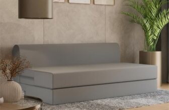 SleepyHug FoldPRO Sofa-Cum-Bed | 3-in-1 Convertible Sofa, Lounger & Bed | TouchSense Technology | HR Foam | Lightweight | 3-Seater | Double Bed | Without Pillow | Grey, 1-Year Warranty