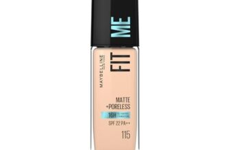 Maybelline New York Liquid Foundation For All Skin Type,Full Matte Finish, With SPF, Absorbs Oil, Fit Me Matte + Poreless, 115 Ivory, 30ml
