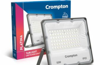 Crompton TabLight | Outdoor Waterproof LED Flood Lights | 50W | IP 65 | Warm White | Pack of 1 | Wide Beam Angle | BIS Approved | for Garage, Parking, Shops & Outdoor Lighting (2 Years Waranty)