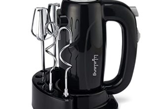 Lifelong LLHM02 300 W Regalia Plus Hand Mixer with Stand for Mixing Cake Batter and Atta | 2 Dough Steel Hooks, 2 Whiskers/Beaters (1 Year Warranty, Black)