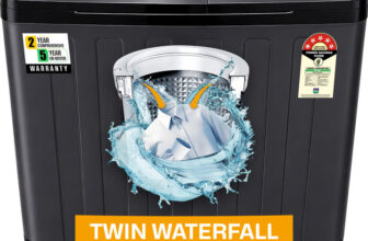 VW 10.5 kg Semi Automatic Top Load Washing Machine Black(HydroMax0010P)