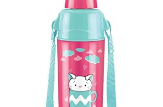 MILTON Kool Trendy 500 Plastic Insulated Water Bottle with Straw for Kids, 490 ml, Cherry Pink School, Picnic, Sipper, Leak Proof, BPA Free, Food Grade, Easy to Carry (Pack of 1)