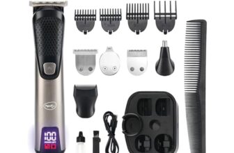 Pigeon 5-in-1 Multi-purpose Trimmer for Men | Stainless Steel Blade | Cordless Rechargeable with USB Type C Charging | LED Digital Display | 90 Min Runtime | 1.5 HR Charge Time | 2 Year Warranty