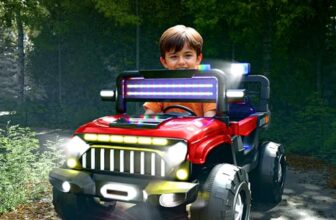 Cockatoo KX-Thar Ride-On Electric Car for Kids, Electric Jeep for Kids to Drive 2 Years 12 with 12V Dual Motor 6V Double Battery Remote Control LED Headlights, Bluetooth Music Lights, Big Wheels, Red