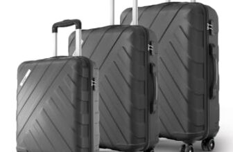 Safari Voro Set of 3 Trolley Bag Hard Case Polypropylene, 8 Spinner Wheels, 360 Degree Wheeling Carry on Luggage, Travel Bag, Suitcase for Travel, Trolley Bags for Travel, Gunmetal
