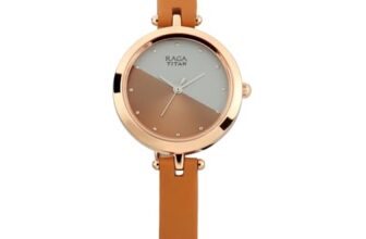 Titan Raga Viva Rose Gold Dial Women Watch with Leather Strap-NS2606WL01
