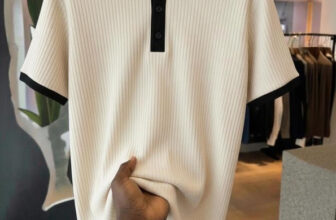 Try This Colorblock Men Polo Neck White T-Shirt