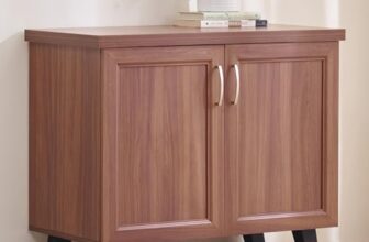 Home Centre | Helios Alton 9 Pairs Shoe Cabinet | Engineered Wood | Walnut | 1 Year Warranty