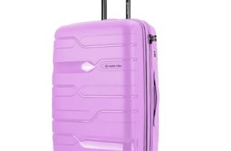 Nasher Miles Paris Hard-Sided Polypropylene Check-in Luggage 28 inch | 75cm | 8 Wheels Large Trolley Bag for Travel | Suitcase (Purple)