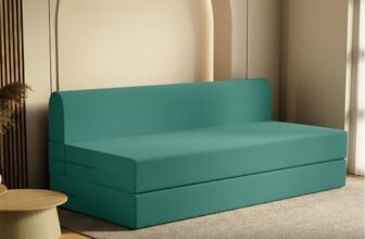 SleepyHug FoldPRO Sofa-Cum-Bed | 3-in-1 Convertible Sofa, Lounger & Bed | TouchSense Technology | HR Foam | Lightweight | 3-Seater | Double Bed | Without Pillow | Teal, 1-Year Warranty