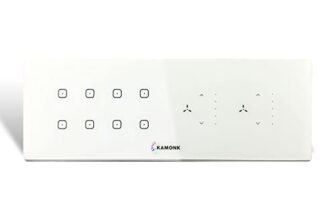 Kamonk 8 Module Custom Plate/Horizontal: (4 Gang x 2 units) + (Fan Regulator x 2 units) | Compatible with Alexa, Google Assist., Siri Shortcuts