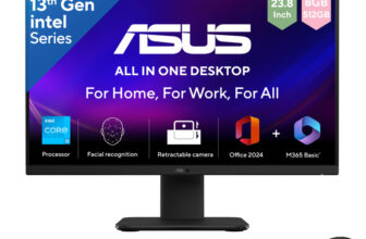 ASUS AiO V400 Series, All in One Desktop, 6 cores, 13th Gen Intel Core i3 (8 GB DDR5/512 GB SSD/Windows 11 Home/23.8 Inch Screen/V440VAB-KBPC004WS) with MS Office(Black, 21 cm x 54.1 cm x 41.6 cm, 6.9 kg)