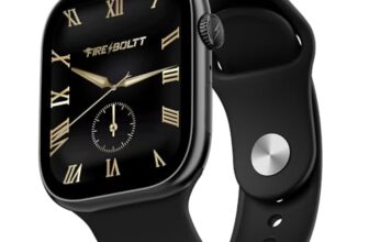 Fire-Boltt Ninja X Ring Smart Watch with 1.96” Large Display, Bluetooth Calling, Wireless Charging, AI Voice Assistant, 500+ Watch Faces, Health Suite, Smart Watch for Man & Woman – Black S