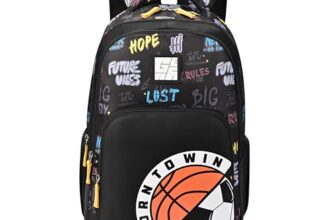Gear Sporty 17″/20L Medium Water Resistant School Bag/Casual Backpack/Daypack/Laptop Bag for Boys/Girls (Black – Grey)