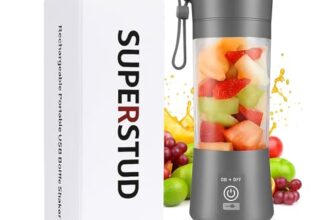 Blender Mixer Grinder For Milk Shakes ; blender machine; Portable USB Juicer for home ; Mini Smoothies & Juices; Office, & Kitchen (Royal Gray) – 6 Blade, Rechargable