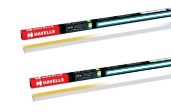 Havells 20W 3 in 1 LED Batten Tubelight|Energy Efficient|Three Color Temperatures(Warm White,Neutral White,Cool White)|Upto 4KV Surge Protection|Made in India |(Triyca)| Pack of 2