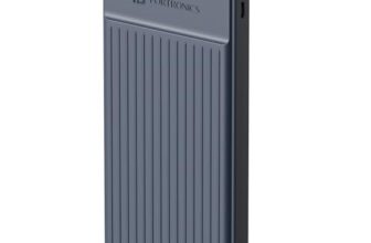 Portronics Luxcell B12 10,000mAh 12W Power Bank, Ultra Slim Power Bank with USB-A Output Port & Dual Input Ports (Micro & Type C) | BIS Certified |Type C Cable Included|Made in India(Dark Blue)