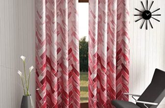 Home Sizzler 2 Pieces Geometrical Panel Eyelet Polyester Long Door Curtains – 8 Feet, Maroon