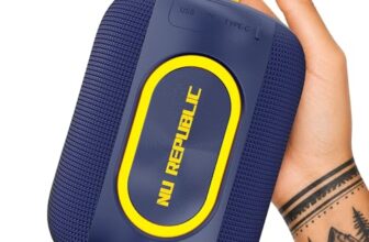 Nu Republic SonicPop 2000 Portable Bluetooth Speaker | 16W Loud Sound, XBASS Deep Bass, RGB Lights, 66mm Driver, TWS Pairing, BT 5.4, Multi-Port, 6 Hrs Playtime, Carry Strap (Blue)