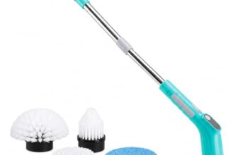 Spotzero By Milton 8-in-1 Electric Spin Scrubber, Water Proof Cordless Cleaning Brush with 8 Replacement Head, Power Scrubber, Dual Speed, Adjustable & Detachable Handle I for Bathroom, Kitchen, Car