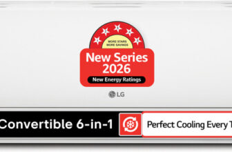 LG 2026 Model 1.42 Ton 5 Star Split Smart Inverter Faster Cooling and Energy Saving, AI Convertible 6-in-1 Cooling, 4 Way Air Swing, HD Filter with Anti-Virus Protection, Cools at 55 Degree Celsius, Him Clean, 5000 W, Monsoon Comfort, VIRAAT Mode and Diet Mode Plus AC(AS-Q19YNZE2, White)
