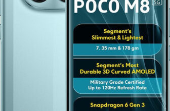 POCO M8 (Glacial Blue, 128 GB)(6 GB RAM)