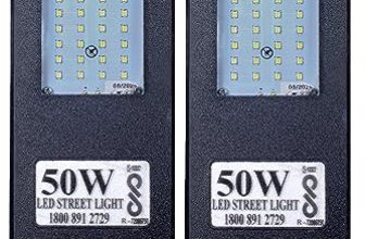 PE 50W BIS Approved LED Street Light Pack of 2 – Waterproof IP65 Polycarbonate Body, 140 Lumens/Watt, Cool White for Road, Gate, Parking | 2 Year Warranty (Twin Pack)