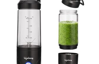 Lifelong Portable Blender 650ml | Portable Juicer Mixer for Smoothies & Juice | 4000mAh USB Rechargeable | 6 Stainless Steel Blades, Durable ABS Build | Detachable Build for Easy Clean | Carry Handle