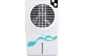 Hindware Smart Appliances | Frostwave 38L Personal Air cooler | Fan Based | 12″ Fan Blade and Ice Chamber | White & Grey