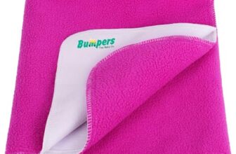 Bumpers The Baby Co. Waterproof Premium Quick Dry Sheet for Baby| Bed Pad Extra Absorbent Washable Matress Protector| Baby Bed Protector Sheet for Toddler Children (Rani Pink, Medium (100×70)