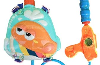 Holi Pressure Pichkari with Whale Bag Tank- 1.2 LTR, with Free Balloons, Gulal and Surprise Holi Gift | Multicolor | PoPo Toys®