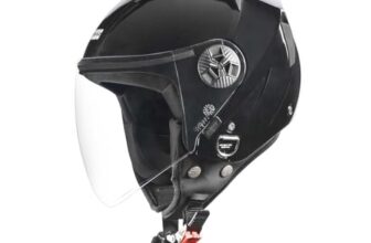 STUDDS Vogue ISI Certified Open Face Motorcycle Helmet for Men and Women with Clear Visor (Black, , L)