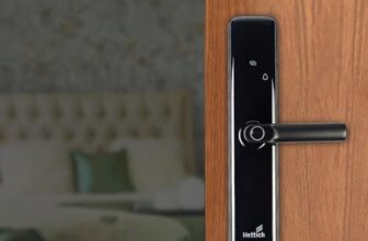 Hettich Smart Digital Door Lock with Fingerprint, Password, Card & Key Backup, CTC 68mm, Backset 60mm, Fits 35–60mm Wooden Doors, Keyless Entry, USB Emergency Power, | (Black, 2-Year Warranty)