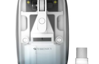 Zebronics Sheer Pro Wireless Mouse, Translucent Design, Up to 1600 DPI, Dual Mode 2.4GHz + BT, 4 Buttons, Type-C Rechargeable, Silent Clicks, USB Nano Receiver, Ergonomic Design (Blue)