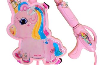 PoPo Toys Holi Pressure Pichkari with Unicorn Bag Tank- 2.5 LTR | with Free Balloons, Gulal and Surprise Holi Gift | Pink