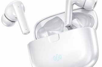 VEHOP Phantom Truly Wireless Earbuds TWS | ~32dB ANC & Transparency Mode | Upto 40Hrs Playtime | Bluetooth V5.4 | Quad Mics with AI-ENC | 40ms Low Latency Gaming | Breathing LED Lights (White)