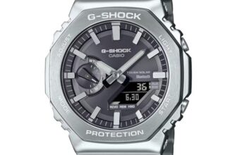 Casio G-Shock GM-B2100SD-1ADR Bluetooth Analog-Digital Black Dial Men Watch Silver Stainless Steel Strap (G1638)