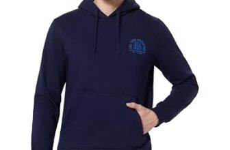 Wildcraft Men Sierra Solid Cotton Blend Hooded Casual Sweatshirt, Full Sleeve – Regular fit, Navy Blue, Large
