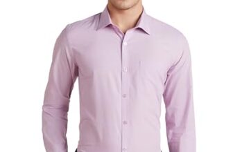 Amazon Brand – Symbol Men’s Cotton Formal Shirt | Casual | Plain | Full Sleeve | Combo Pack of 2 – Regular Fit (Available in Plus Size) (Lt. Blue / Lilac_38)