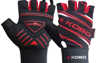 Kobo WTG-37 Gym Gloves for Weight Lifting Exercise & Fitness with Anti Slip Grip and Wrist Support (Medium)