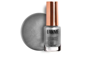 LAKME Ultimate Glam Chrome Nail Paint, Gunmetal, 6ml, for Stylish and Sassy Nails, with Metallic Brilliance, Quick Dry Formula, Glitter Nail Paint, for Women